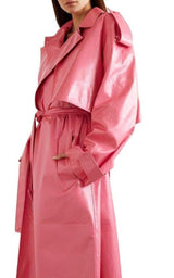 Convertible Crinkled Glossed-leather Trench Coat Bottega Veneta