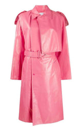 Convertible Crinkled Glossed-leather Trench Coat Bottega Veneta