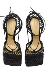 Fishnet Mesh Leather Sandal Bottega Veneta