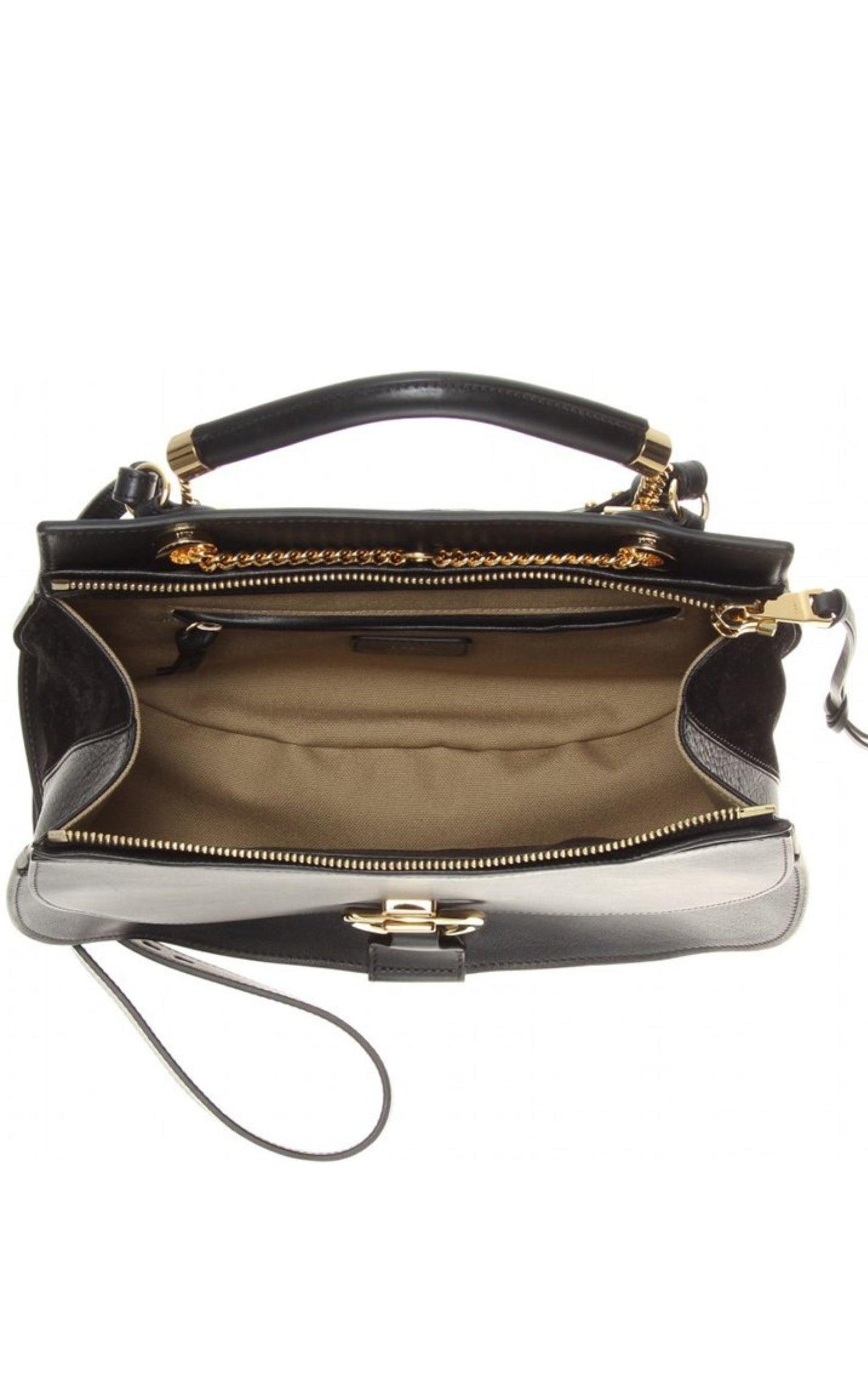 Black Leather Goldie Shoulder Bag Chloe