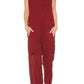 Burgundy Cheer Panel Jumpsuit Chloe