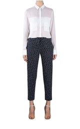 Wool Blend Pattern Trousers Chloe