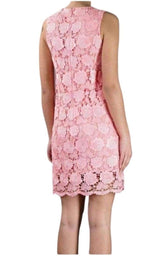 Coral Lace Overlay Dress Christopher Kane