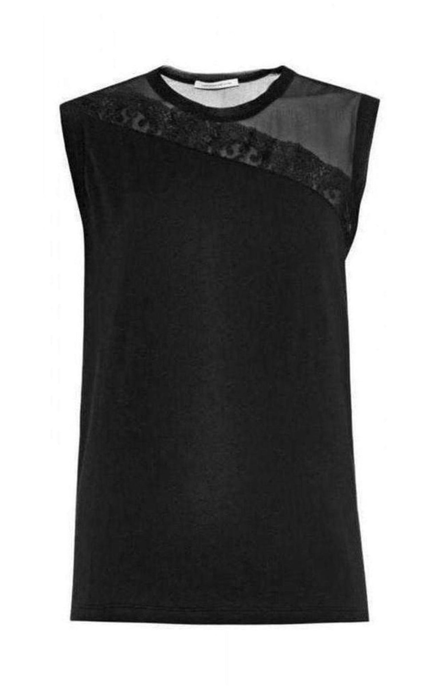 Christopher Kane Mesh and Lace Insert Black Top