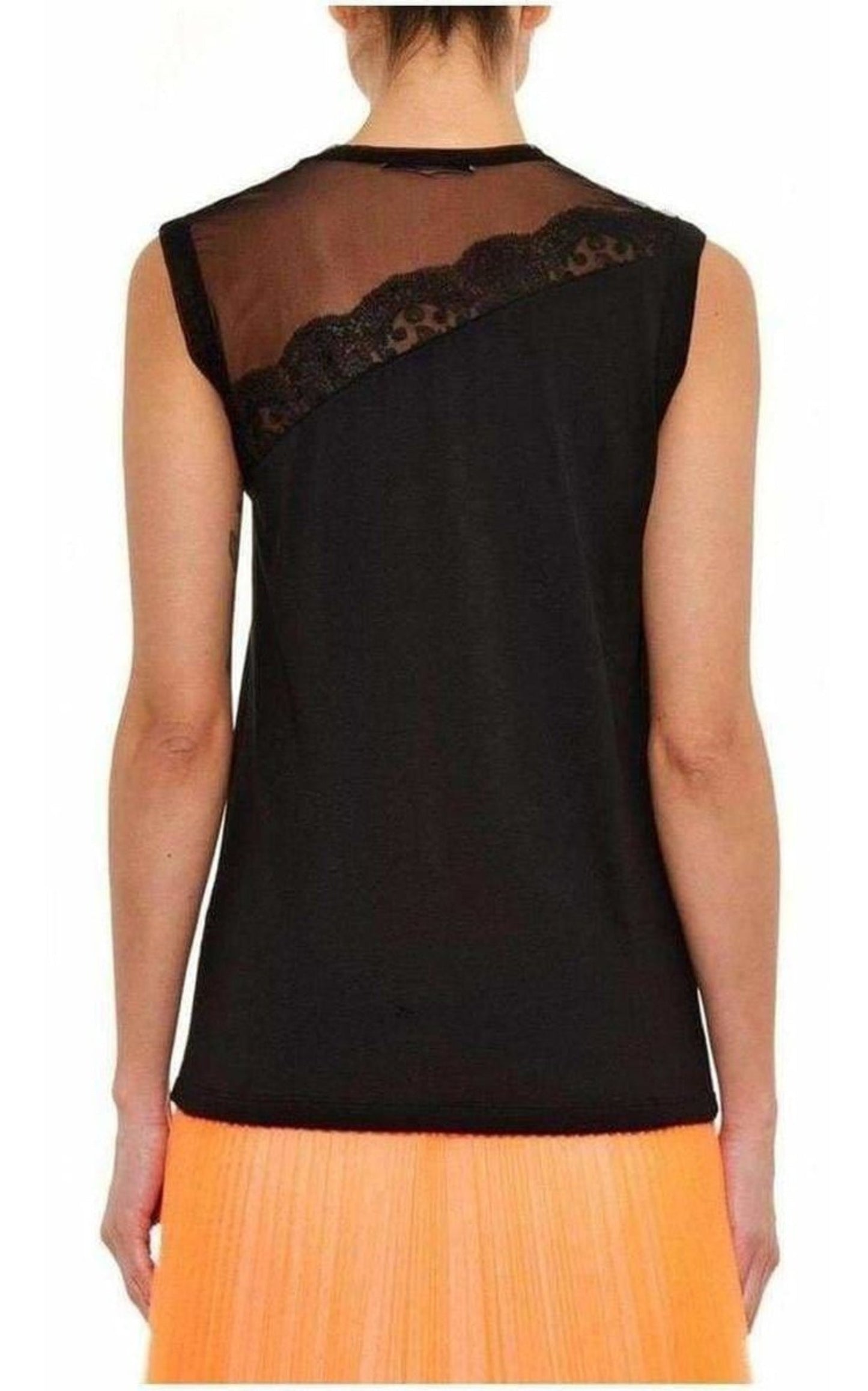 Christopher Kane Mesh and Lace Insert Black Top