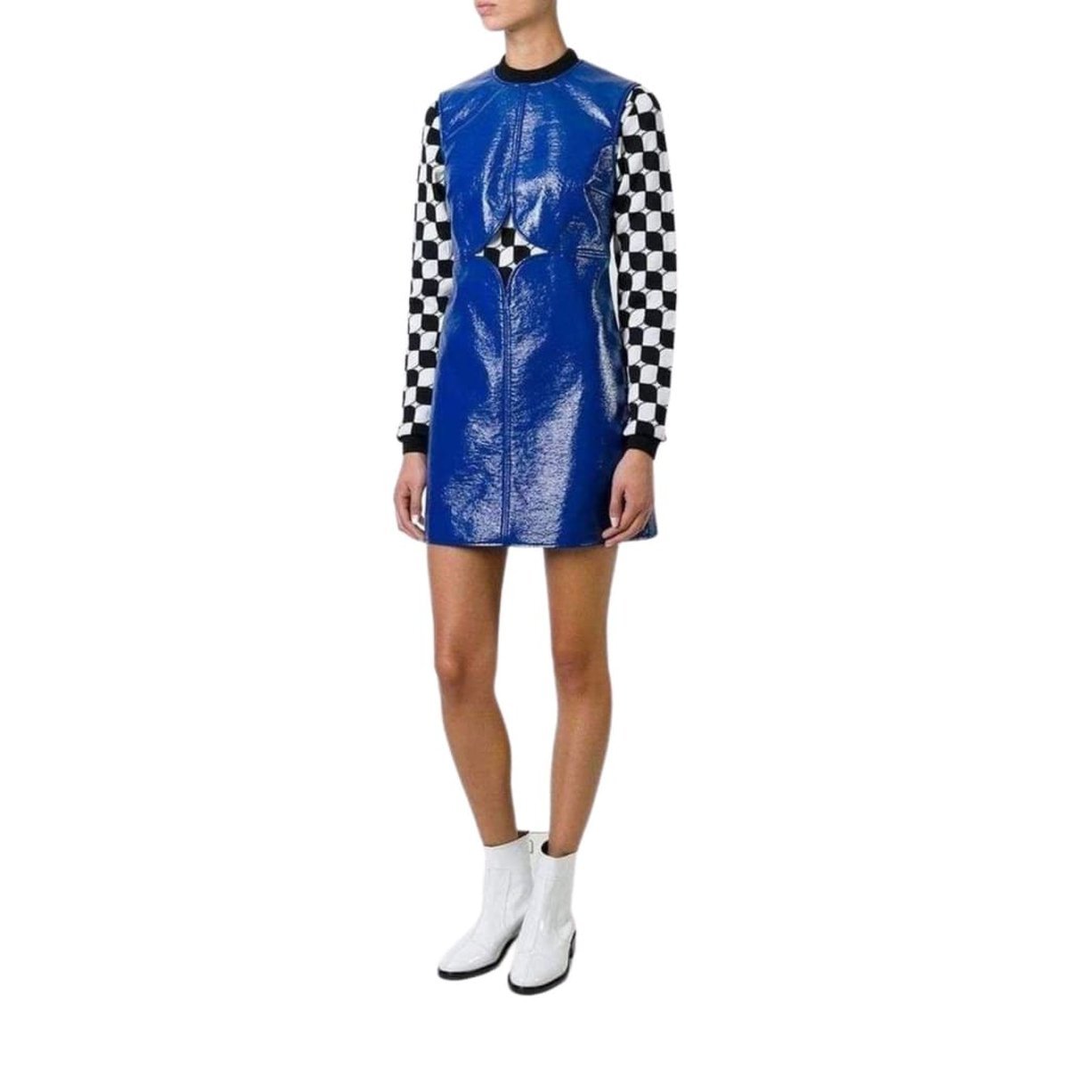 Courreges Blue Cobalt Cutout Vinyl Shift Dress