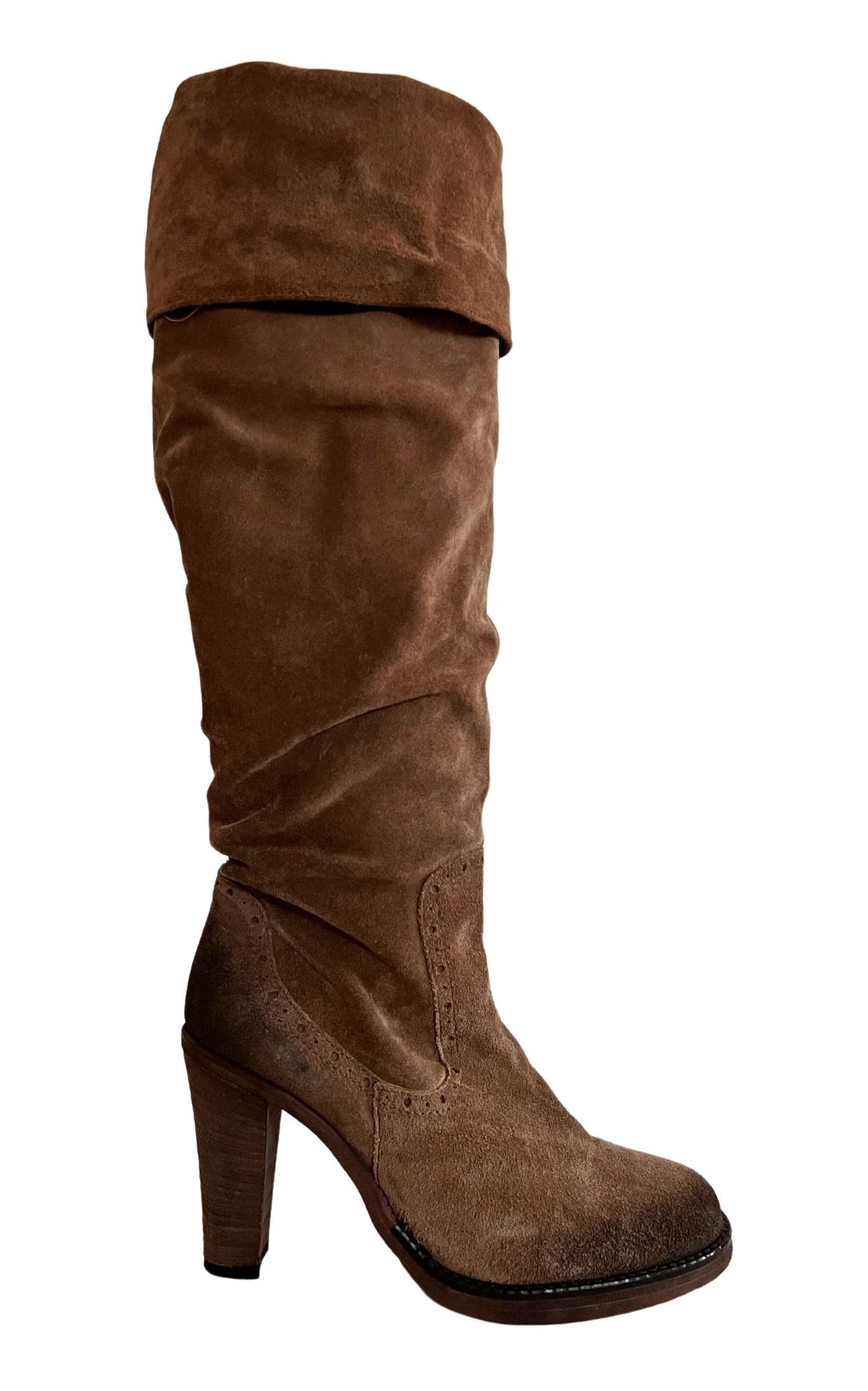 Brown Leather Knee High Boots Cult Moda