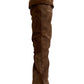 Brown Leather Knee High Boots Cult Moda