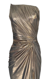 Cult Moda Gold Metallic Cocktail Prom Dress