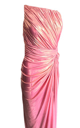 Cult Moda Pink Metallic Cocktail Prom Dress