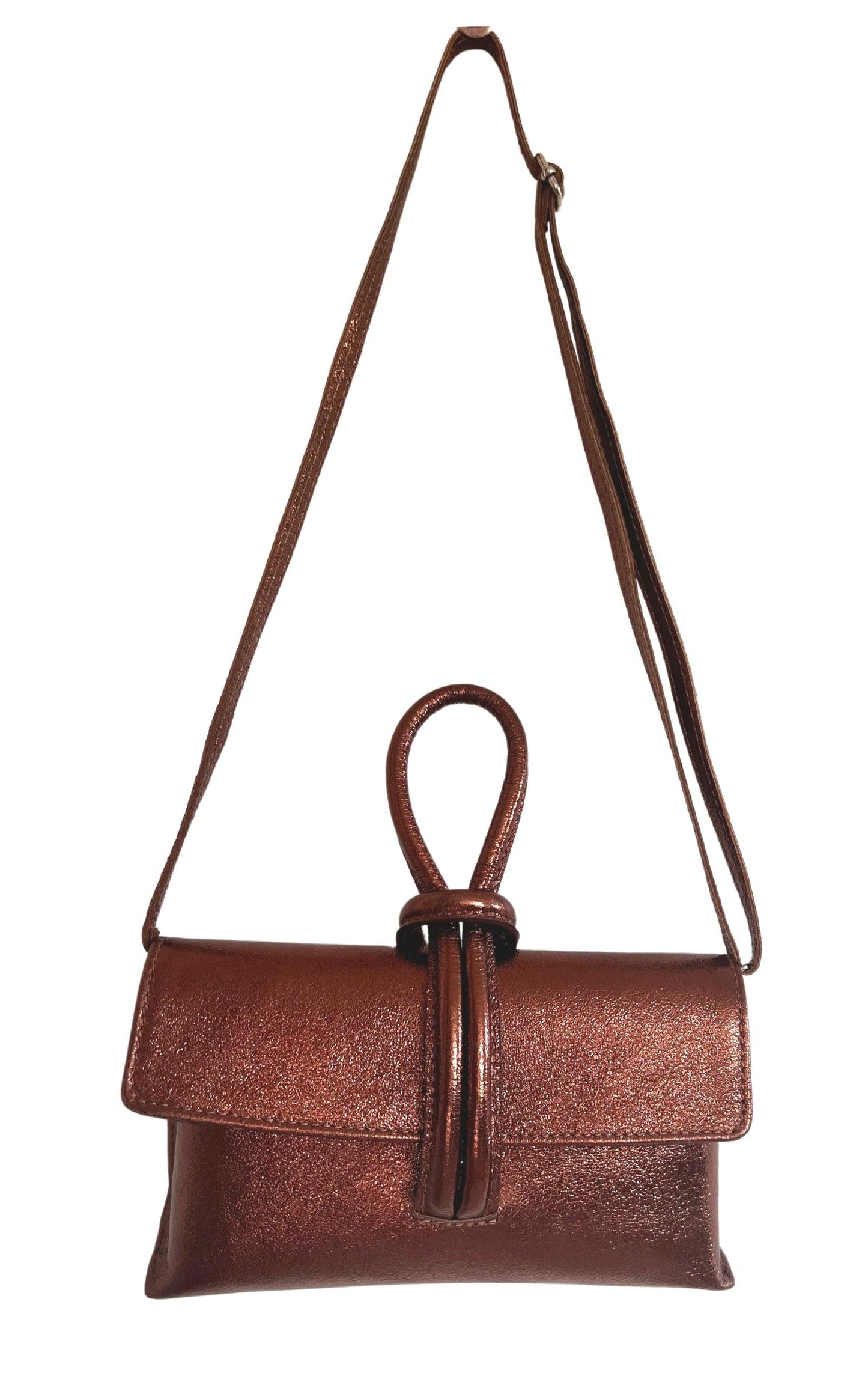 Single Handle Wristlet Crossbody Bag in Bronze Cult Moda