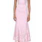 David Koma Paillette Illusion Midi Pink Dress