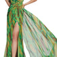 Dekolte Strapless Green Cocktail Party Dress