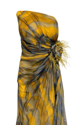 Dekolte Strapless Yellow Cocktail Dress