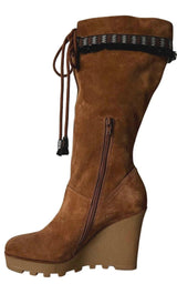 Jimson Suede Wedge Boots Diane Von Furstenberg