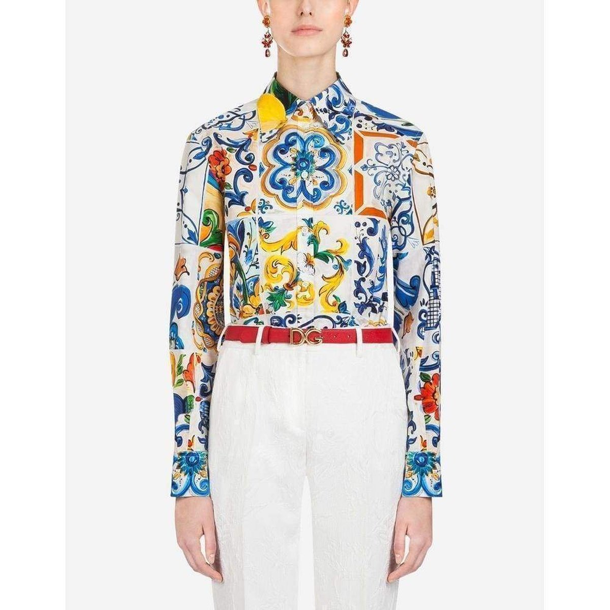 Dolce & Gabbana Majolica Print Cotton Shirt