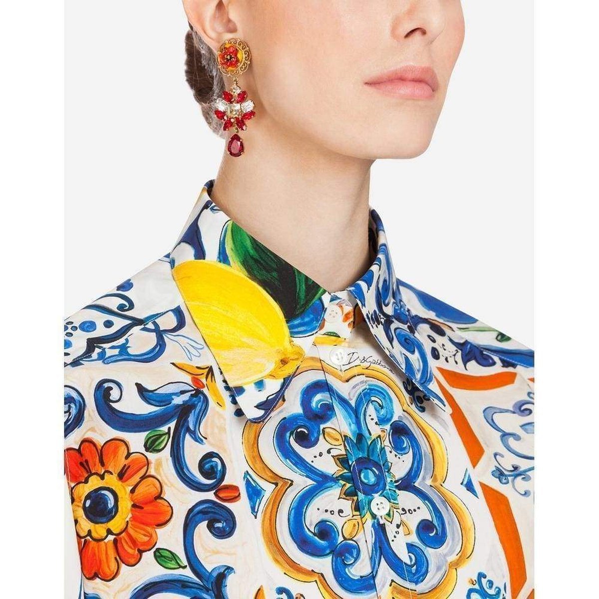 Dolce & Gabbana Majolica Print Cotton Shirt