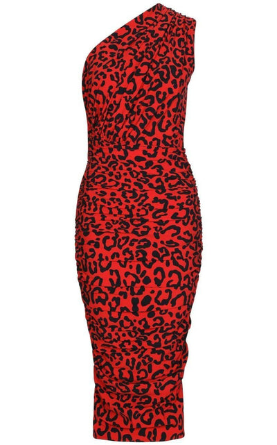 One-shoulder Leopard-print Dress Dolce & Gabbana