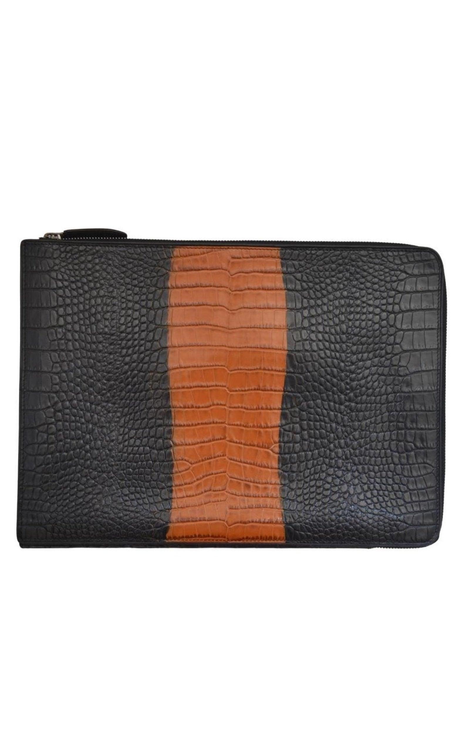 Croc Print Leather Folio iPad Case Dries Van Noten