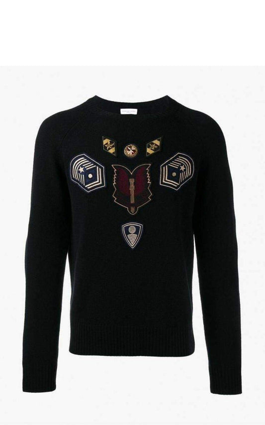 Embroidered Master Patch Cashmere Sweater Dries Van Noten