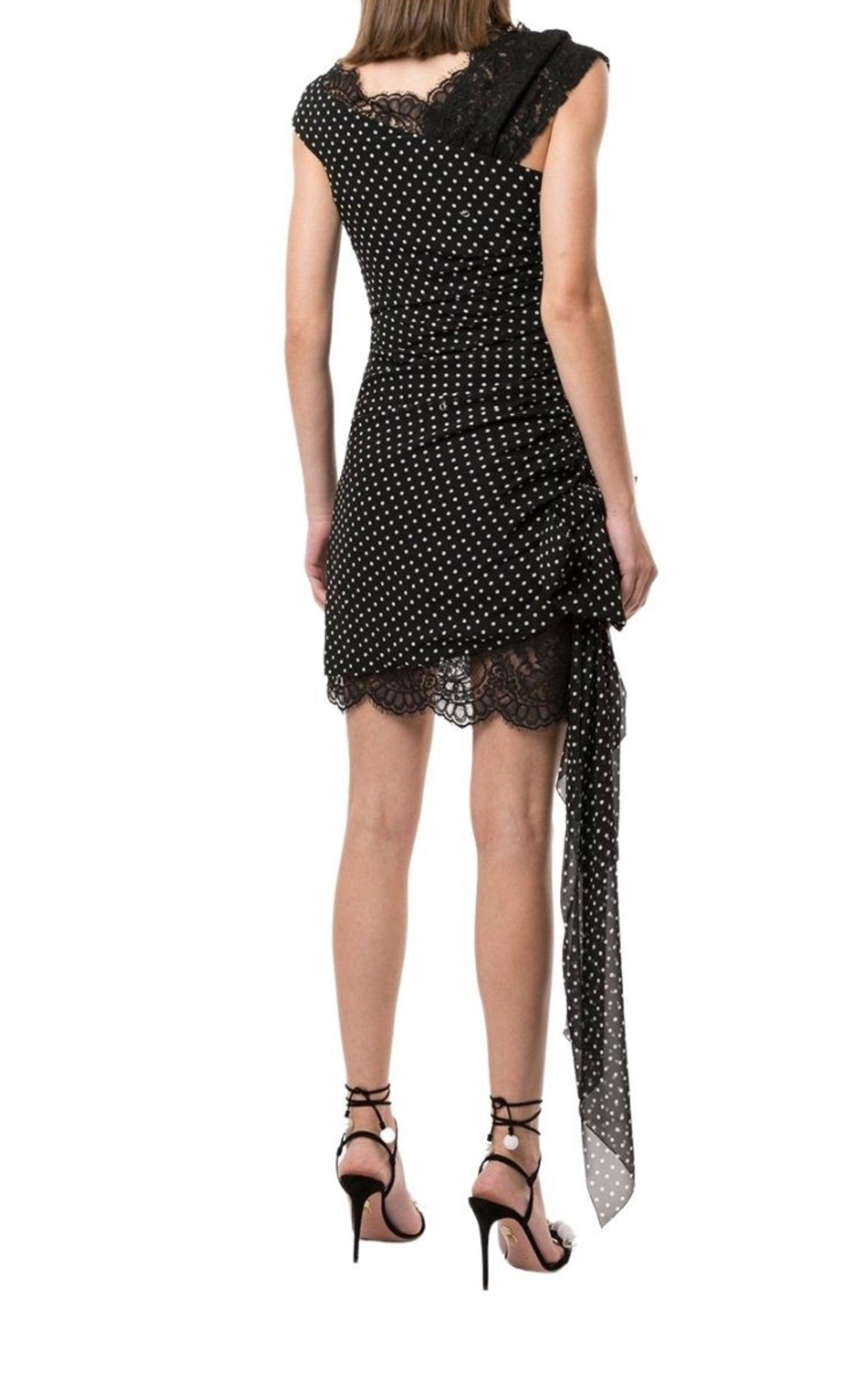 Dundas Polka-dot Ruched Mini Dress