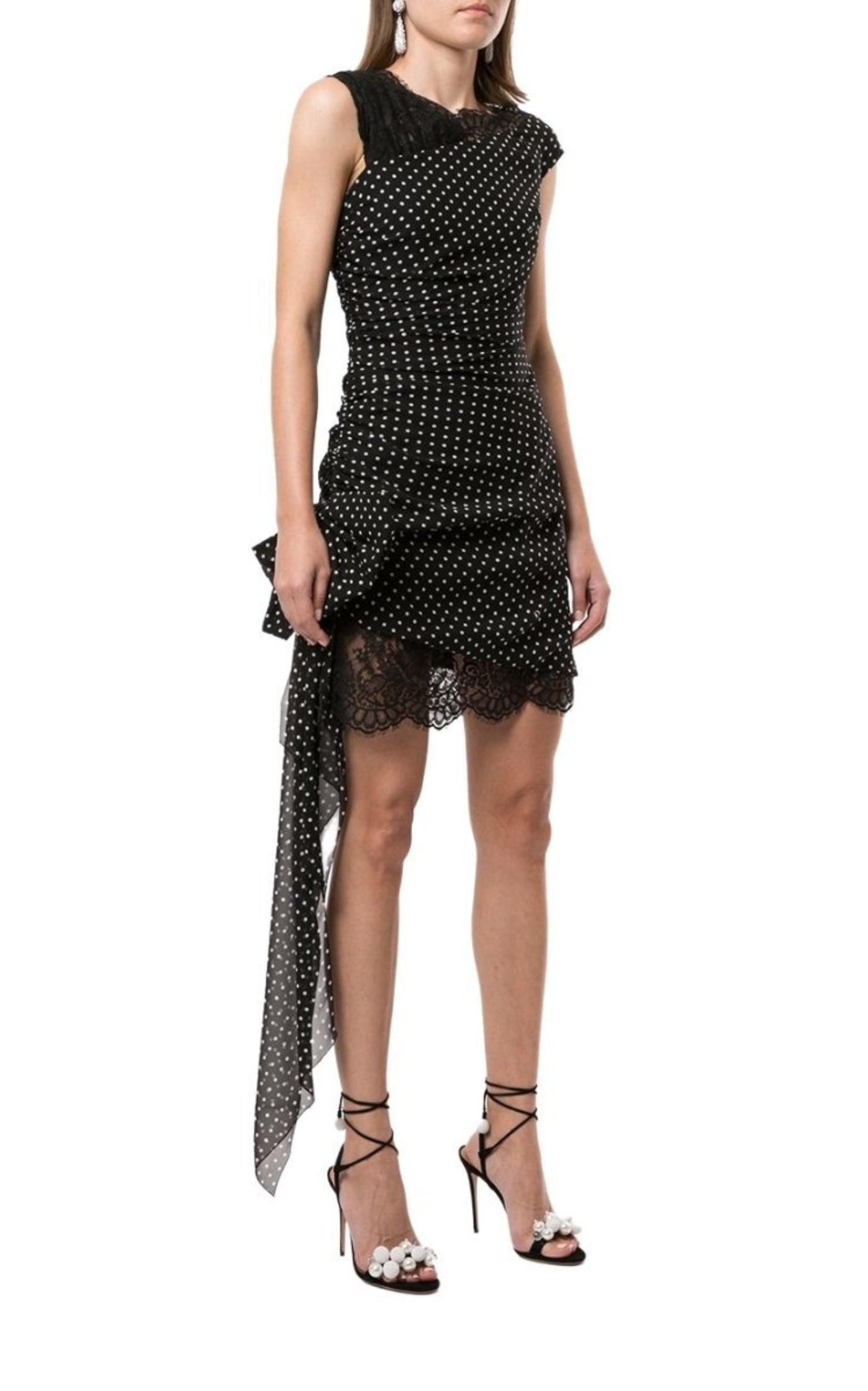 Dundas Polka-dot Ruched Mini Dress