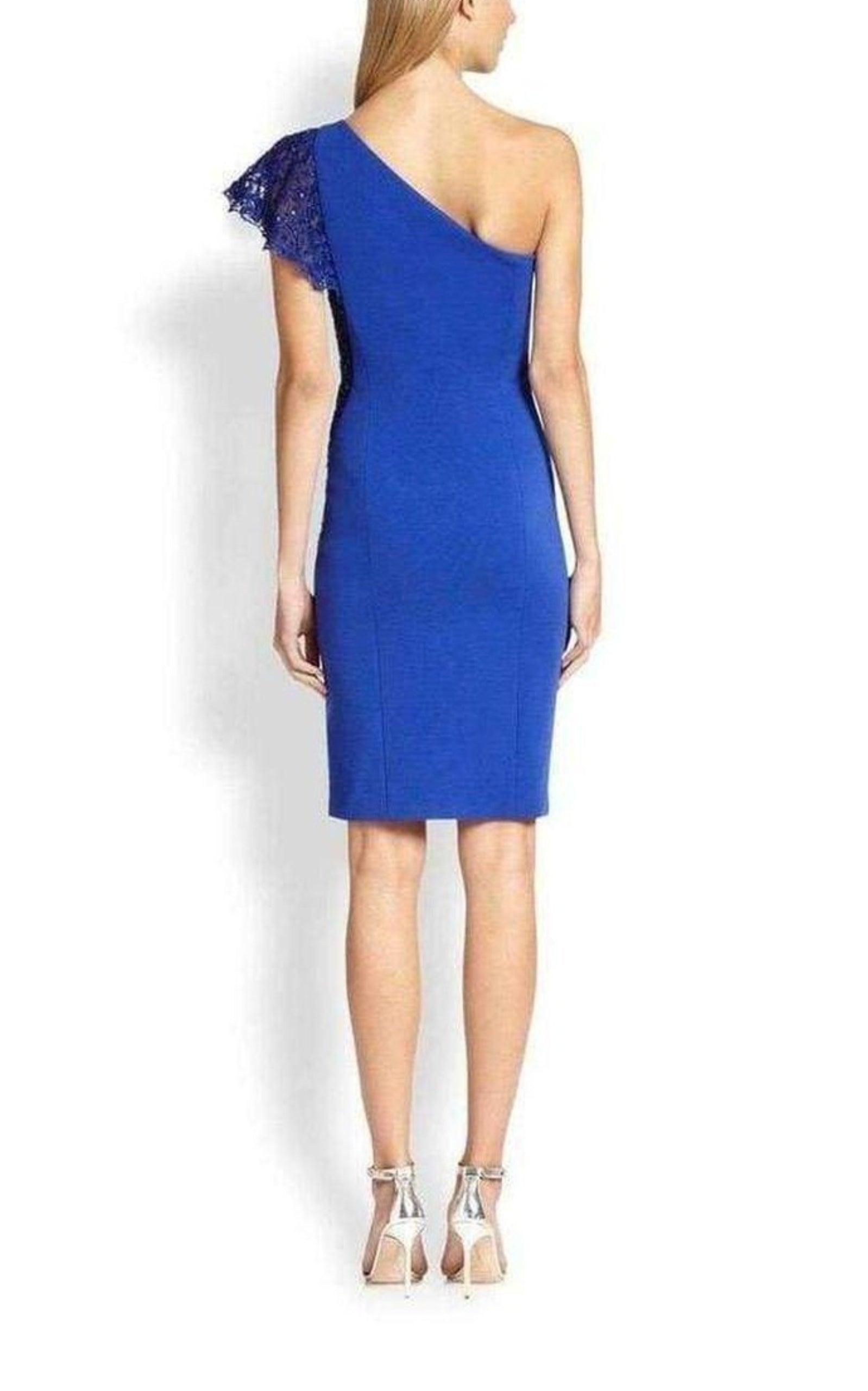 Cobalt Blue One Shoulder Silk Blend Dress Emilio Pucci