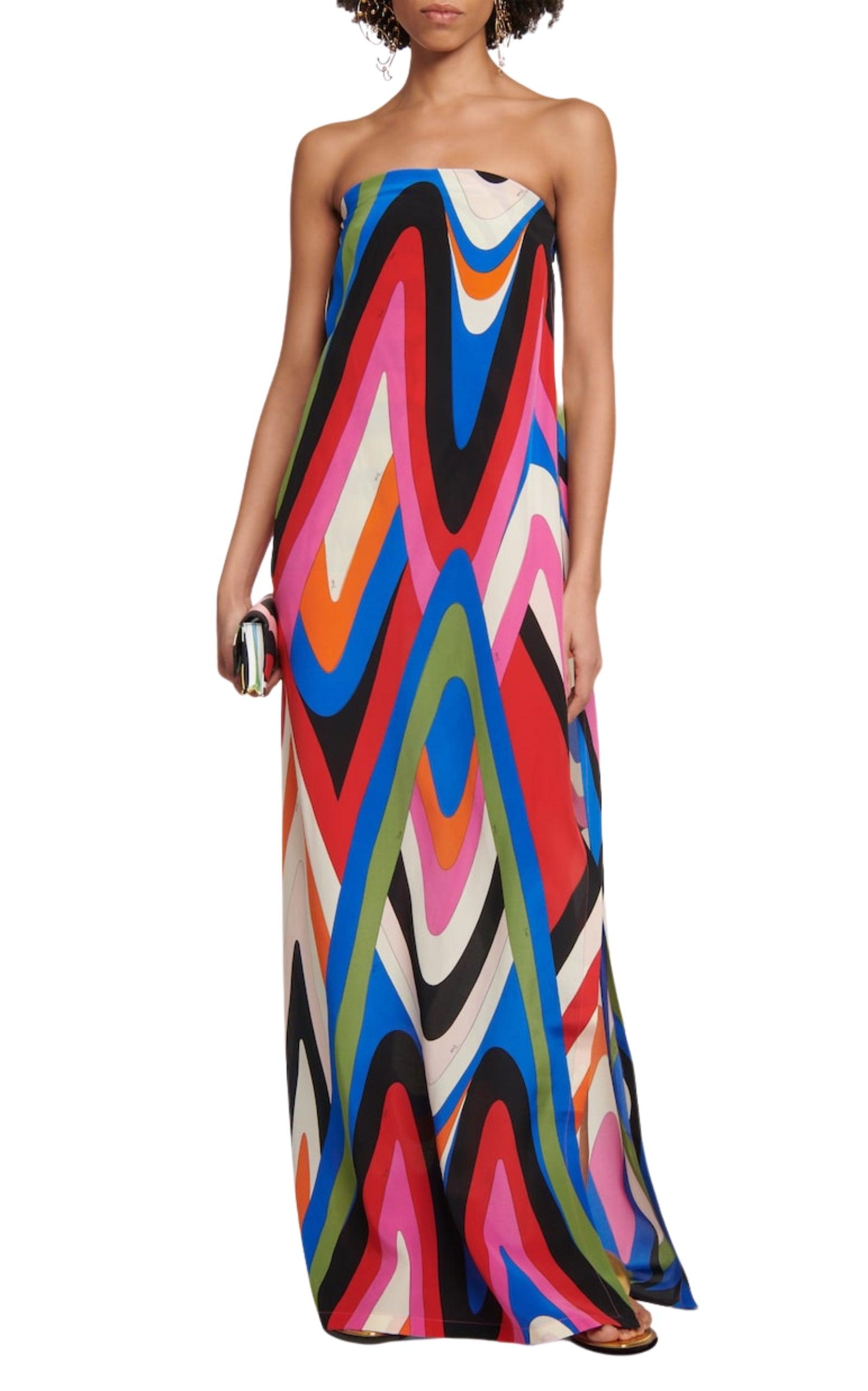 Geometric-print Silk Gown Dress Emilio Pucci