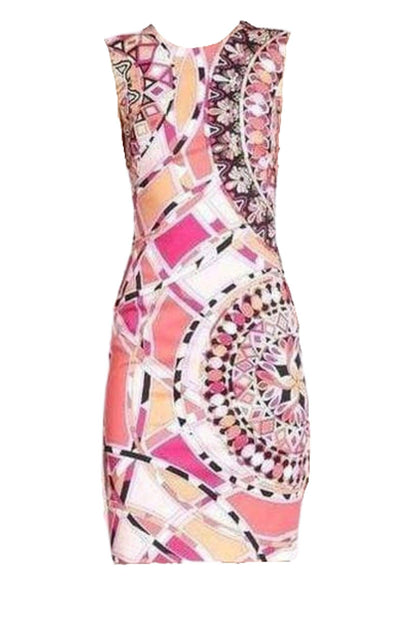 Signature Print Sheath Cotton Dress Emilio Pucci