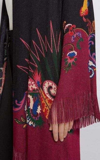 Fringe Jacquard Floral Cardigan Jacket Etro