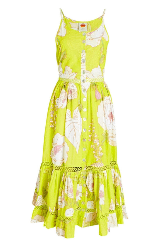 Neon Garden Cotton Midi Dress Farm Rio