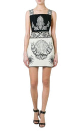 Shell-intarsia Stretch-Knit Dress Fausto Puglisi