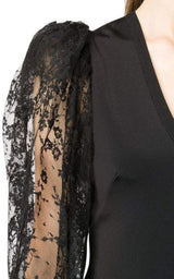 Black Lace Puff-sleeve Bodysuit Givenchy