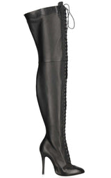 90mm Harriet Leather Over The Knee Boots Gucci