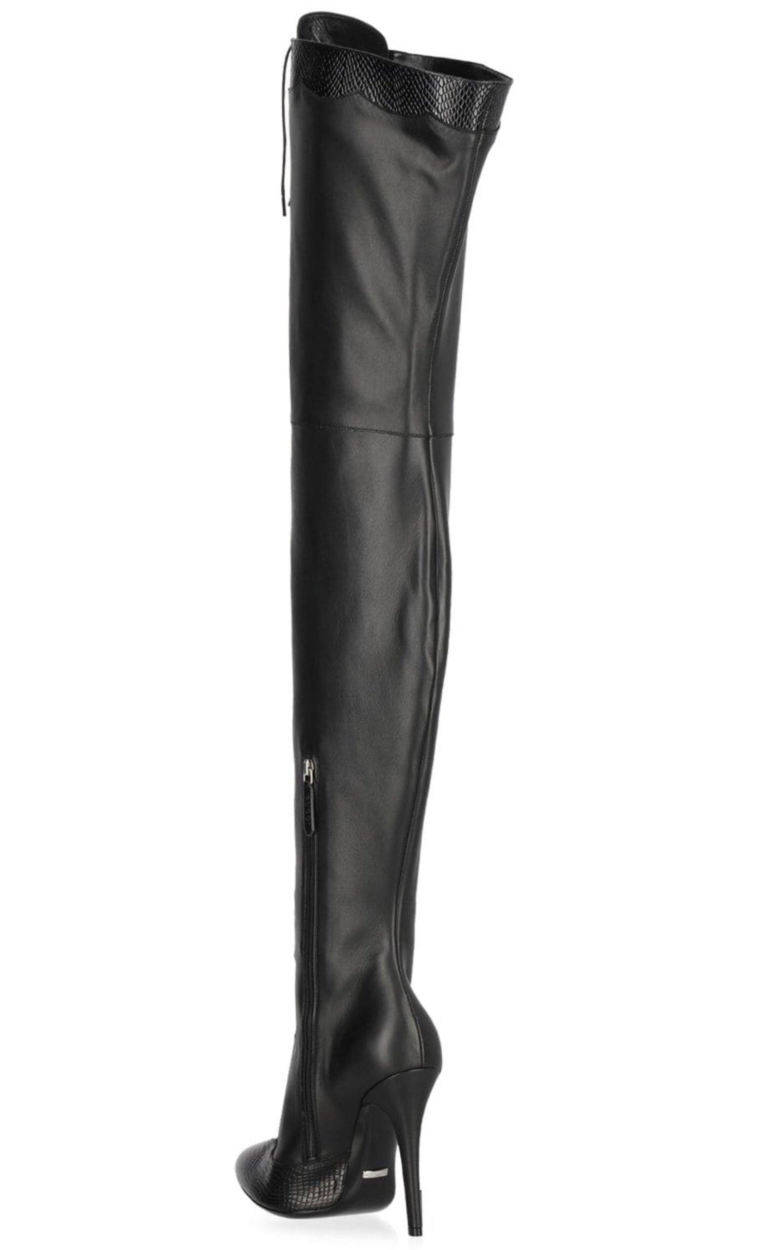 90mm Harriet Leather Over The Knee Boots Gucci