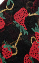 Black Strawberry Logo Horse-bit Tights Gucci