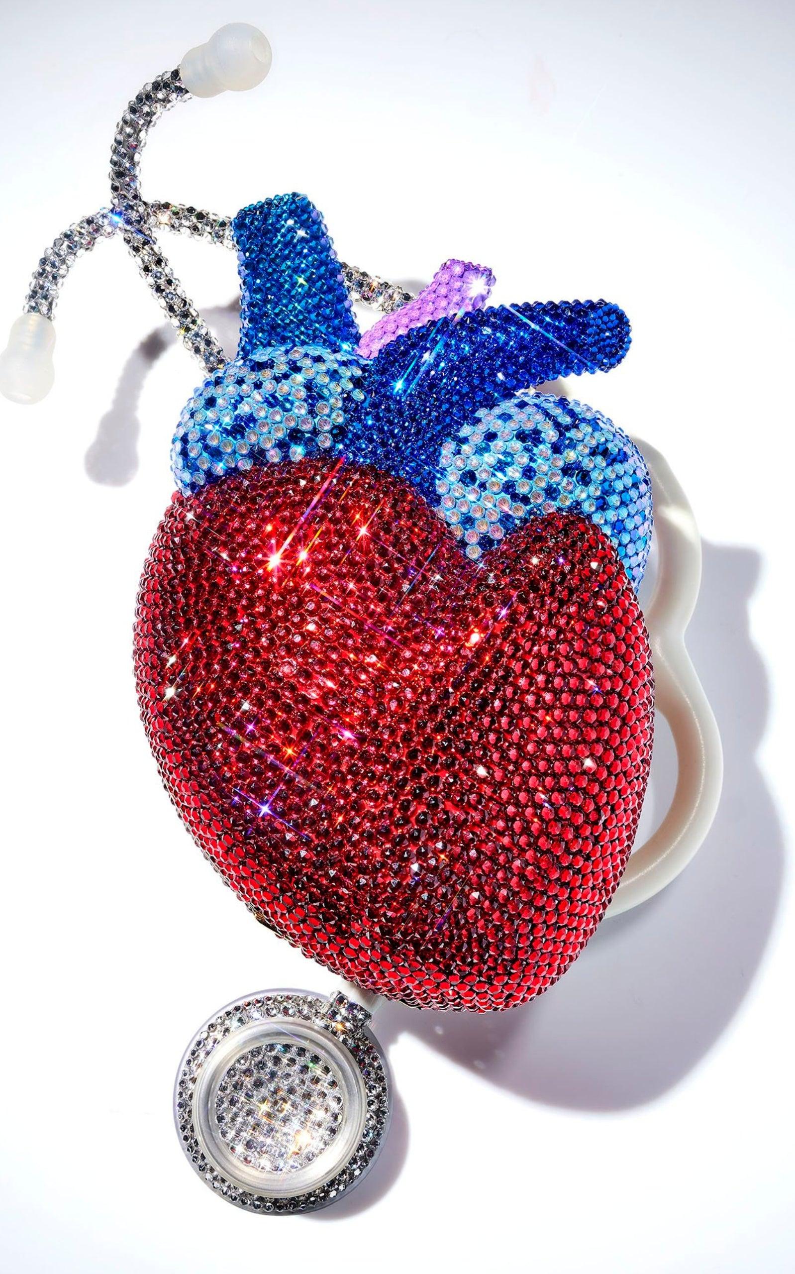 Broadway Heart Crystal-Embellished Clutch Bag Gucci