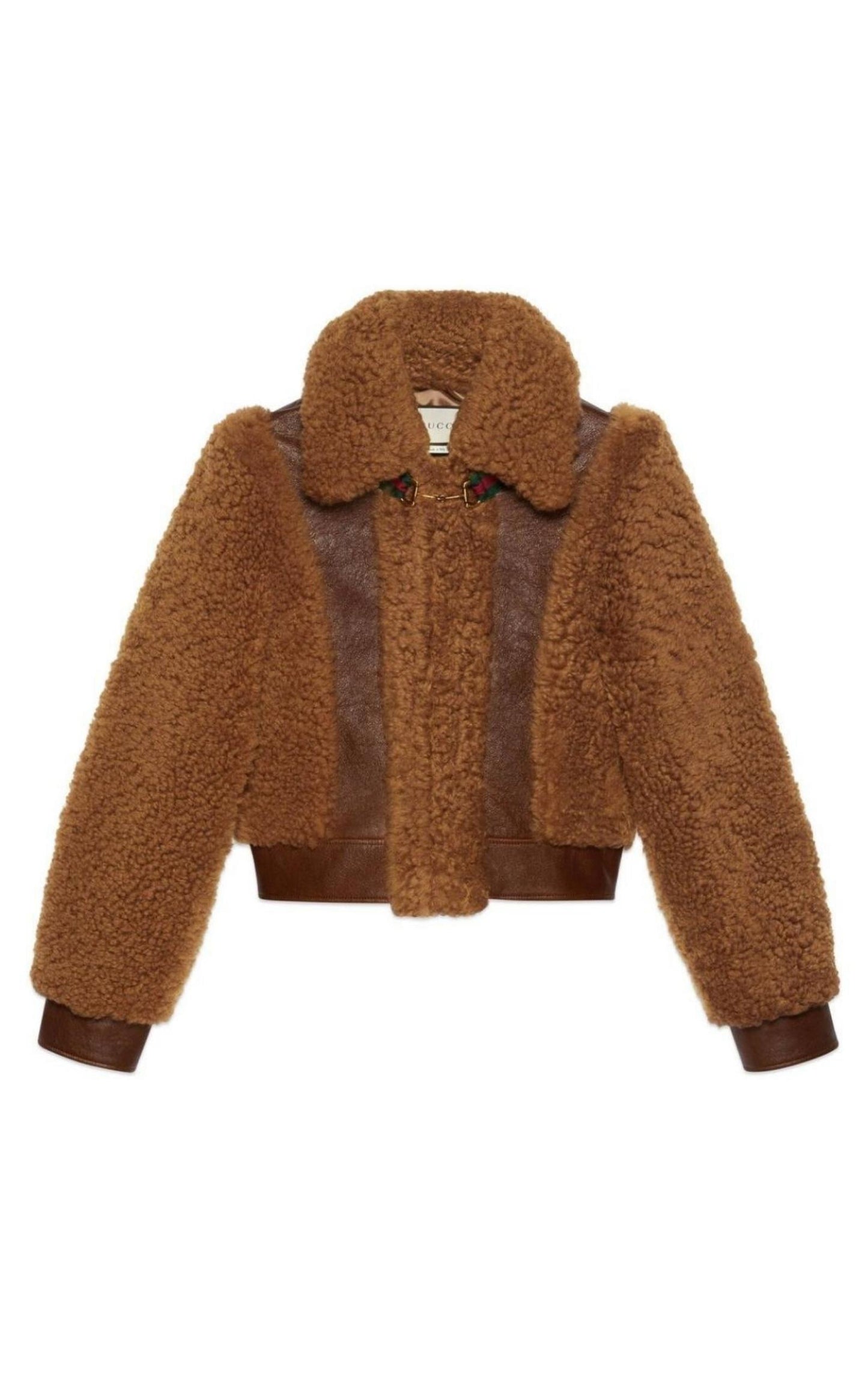 Brown Curly Shearling Jacket Gucci