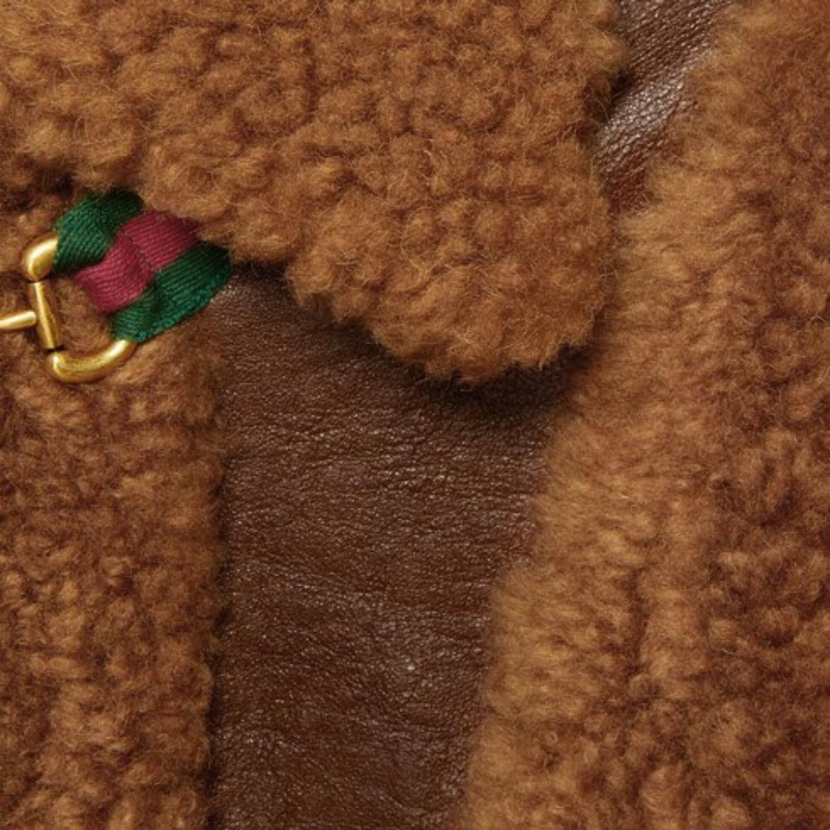 Brown Curly Shearling Jacket Gucci