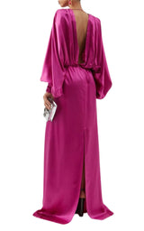 Draped Silk-blend Satin Gown Dress Gucci