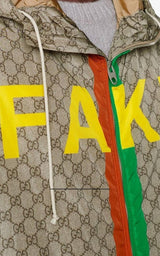 Fake-Not Print Nylon Jacket Gucci