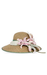 Floral Detailed Wide Brim Hat Gucci