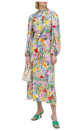 Floral-Print Silk Dress Gucci