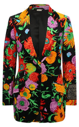 Floral Print Velvet Blazer Gucci