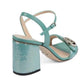 Green Sequin GG Marmont Mid Heeled Sandals Gucci