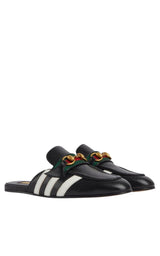 Horsebit x Adidas Leather Slipper in Black Gucci