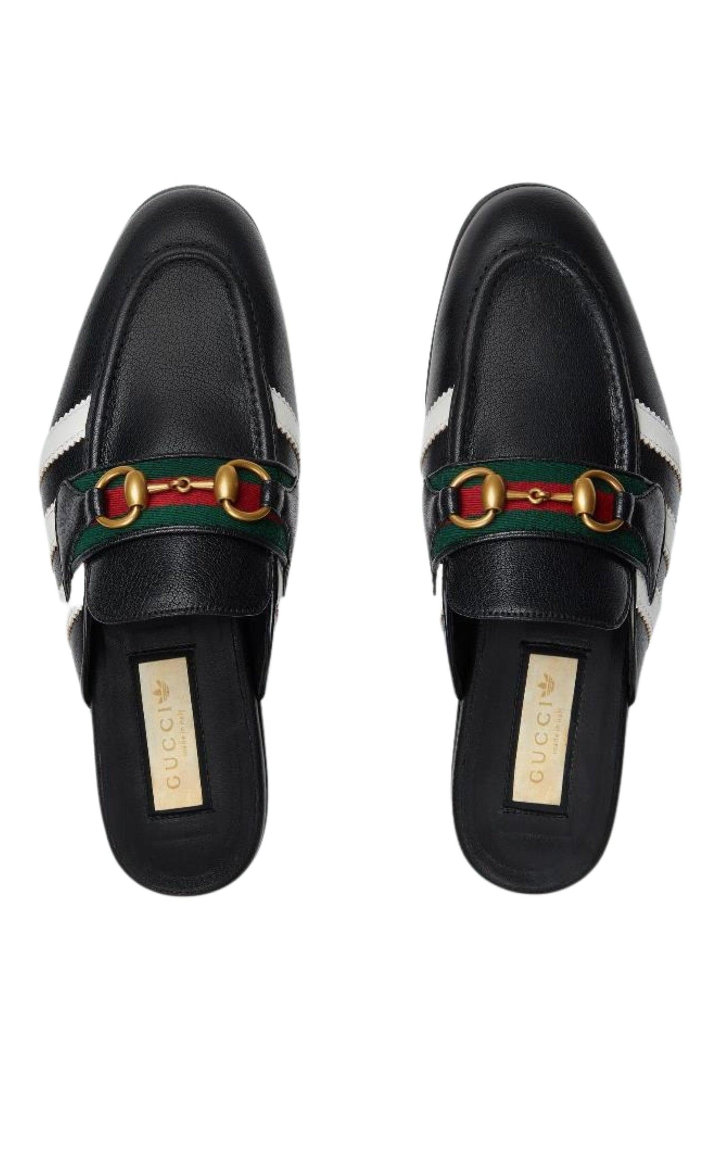 Horsebit x Adidas Leather Slipper in Black Gucci