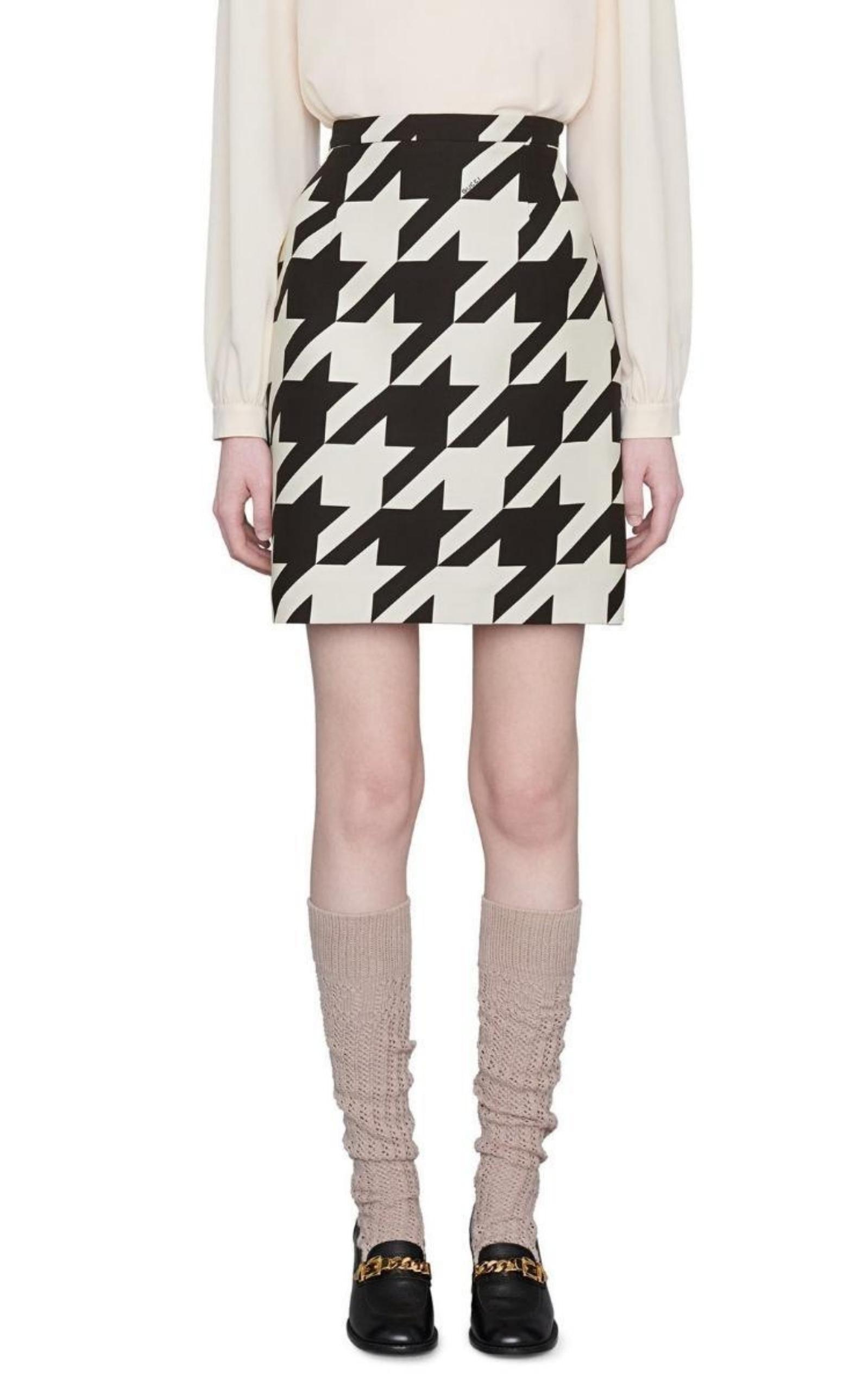 Houndstooth Mini Skirt Gucci