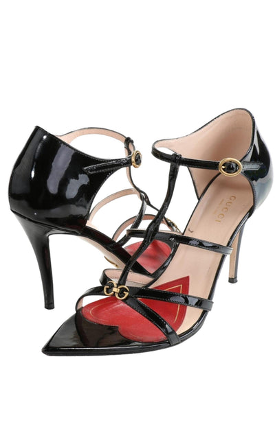 Jerry Patent Leather Cage Sandals Gucci