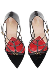 Gucci Jerry Patent Leather Cage Sandals